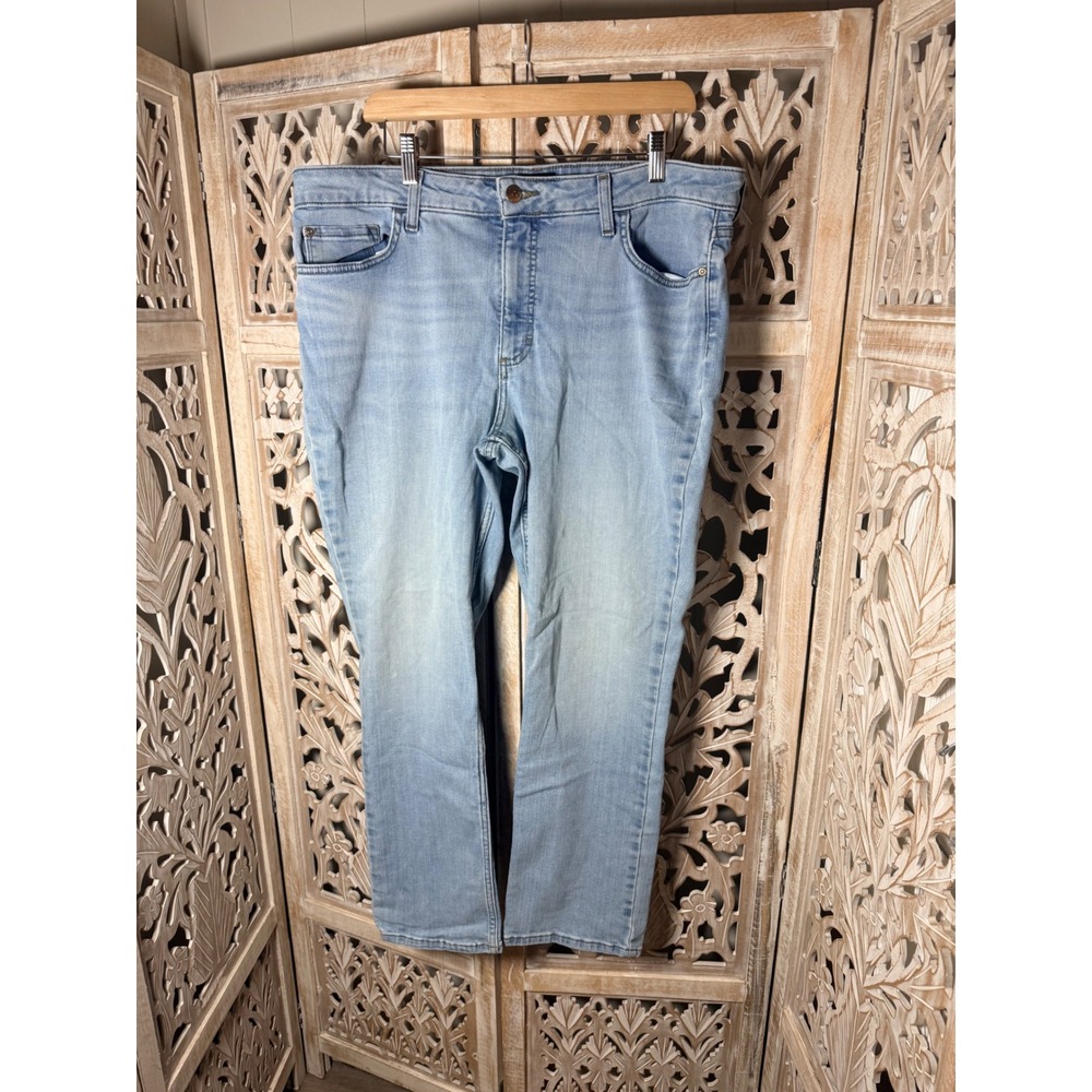 Lee Womens Light Wash Straight Leg Stretch Denim Jeans Size 18 112328228